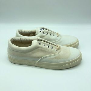 Ralph Lauren Polo Washed White Canvas Sneakers
